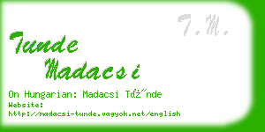 tunde madacsi business card